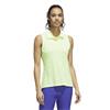 adidas Ladies Ultimate365 Climacool Mesh Printed Sleeveless Polo Shirt Frozen Lemon
